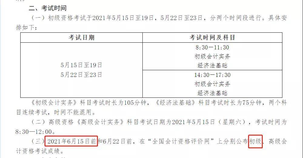 2021年初級會計職稱考試成績查詢時間(圖3)